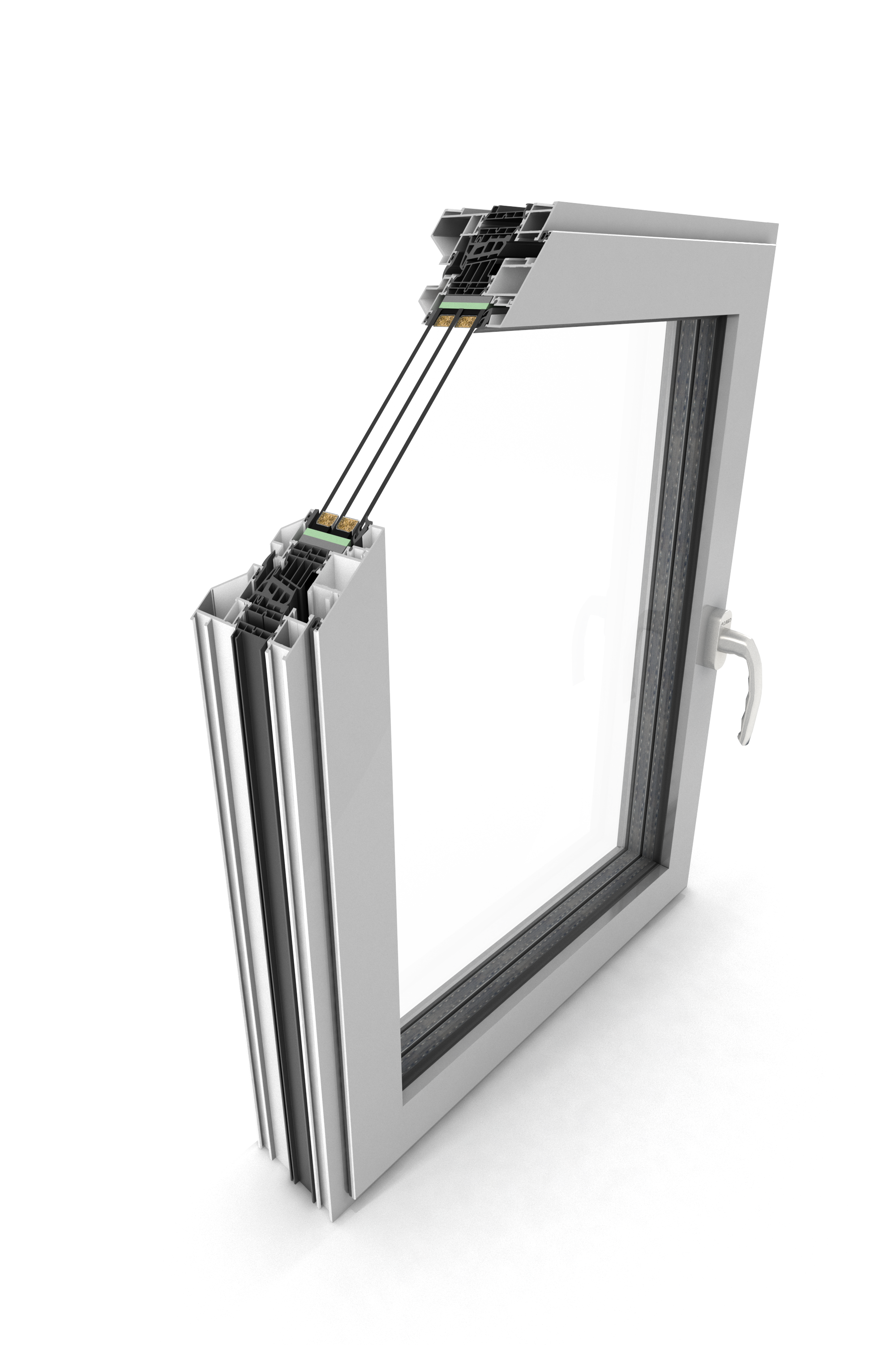 DA Ferroline aluminium profile cutaway